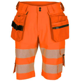 Bekken & Strøm Lillehammer arbeidsshorts, kl.1, unisex, str. C64, oransje/sort, HiVis