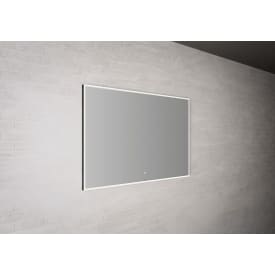 Linn Bad Vange speil med lysramme, 120x70x3 cm, sort matt