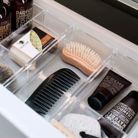 Korsbakken skuffeinndeler plexiglass sett for 120 cm benkeskap