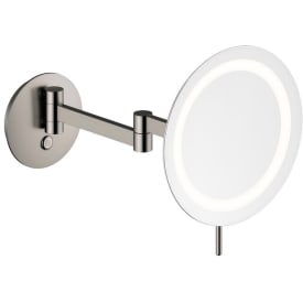 Damixa Zen sminkespeil med lys, Ø23 cm, børstet sort krom