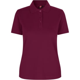 ID dame Pique Polo T-shirt med stretch, Bordeaux, 2XL