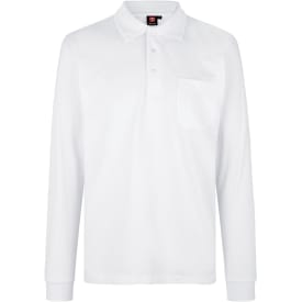ID PRO Wear langærmet Polo T-shirt, Hvid, 2XL