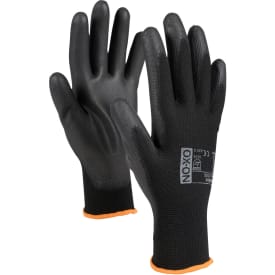 Ox-On Flexible Basic 1000 arbejdshandsker halvdyppet, sort, str. 12