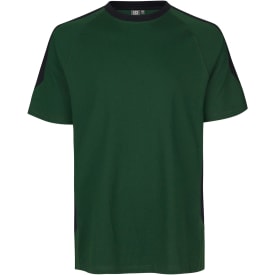ID Pro Wear kontrast T-shirt, Flaskegrøn, L