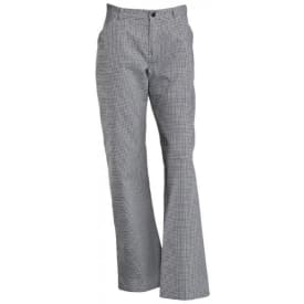 Nybo Workwear Fandango damekokkebukser benlængde 80 cm, Pepitatern Sort/Hvid, 58