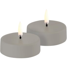 Uyuni LED fyrfadslys, genopladelig, beige, 2-pak