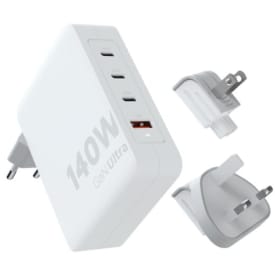 140W GaN-Ultra reseladdare/USB-C PD-kabel vit