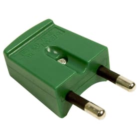 10 stk Stikprop flad uden jord 16A 230V IP20 slagfast grøn