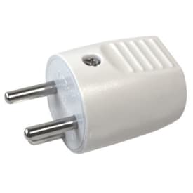 10 stk Rund plugg med jord 13A 230V IP20 forsterket hvit