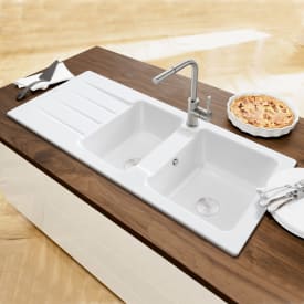 Villeroy & Boch Architectura 80 kjøkkenvask, 116x51 cm, vendbar, med CeramicPlus, hvit