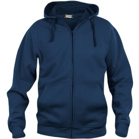 Clique Basic sweat hættetrøje med lynlås, Mørk navy, S