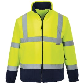 Portwest fleecejakke, Hi-Vis gul/marine, L