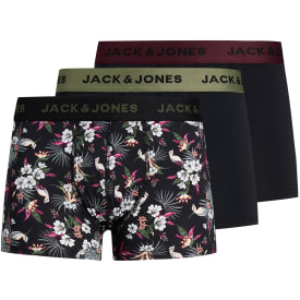 Jack & Jones JACFLOWER 3-pak boxershorts, Sort, 2XL