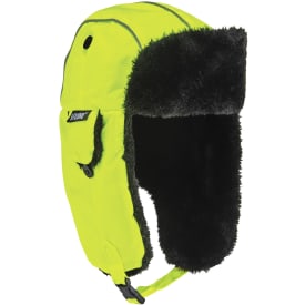 Ergodyne 6802 Classic Trapper hat, Lime, L/XL