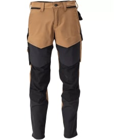Mascot Customized arbeidsbukser med stretch, khaki/sort, str. 76C50