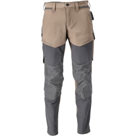 Mascot Customized arbejdsbukser med stretch, beige/grå, str. 82C58