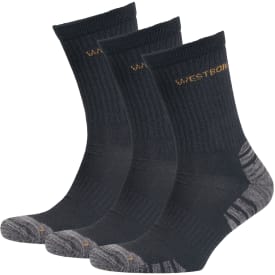 Westborn 3-pak arbejdsstrømper, Black/Grey, 41-43