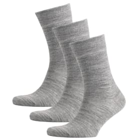 Westborn Basic 3-pak strømper med uld, Light Grey Melange, ONESIZE