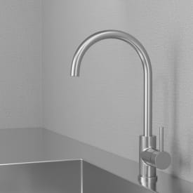 Scandtap Curve kjøkkenarmatur, børstet stål