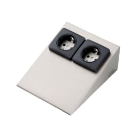 Loevschall dobbelt underskabsstikkontakt, rustfrit stål