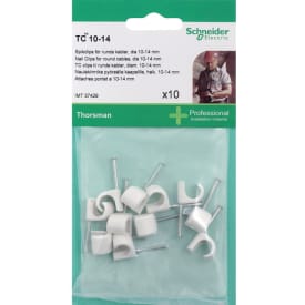 Schneider TC kabelklammer, 10-14 mm, vit, 10 st