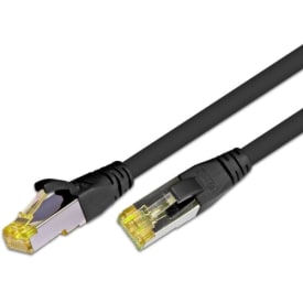 10 stk Patchkabel HQ S/FTP skærmet Kat.6A 0,5M LSOH sort 10G