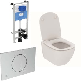 Ideal Standard Idealmood væghængt toilet-pakke, uden skyllekant, hvid
