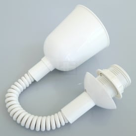 Lampeophæng med spiralhejs, 1,2 meter, hvid