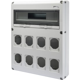 Gewiss CEE gruppetavle, 8 flanger, 20 DIN-moduler