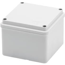 Montagekasse 100x100x80 mm, med gråt låg