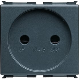 12 stk Stikkontakt u/jord 2P 16A sort