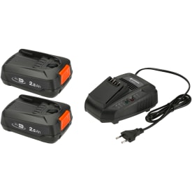 2 stk Gardena batterisæt og lader, 2 x 18V 2,5Ah