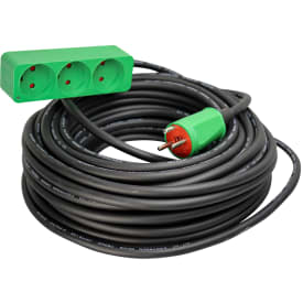 4 stk Blue Electric kabelsæt med 3-stikdåse, 3x1,5mm², 25 m