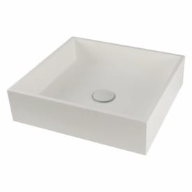 Lavabo Solid Surface servant, 40 x 37 cm, hvit
