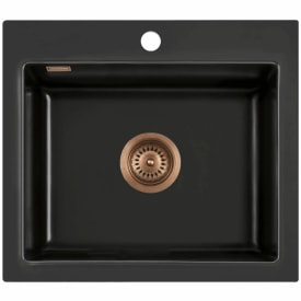 Mera 57  køkkenvask, 81x59 cm, mat sort