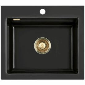 Mera 57  køkkenvask, 81x59 cm, mat sort