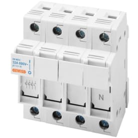 Sikringsafbryder 3P+N max 32A til patronsikring 10,3x38 mm, 4M