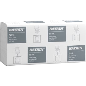 Katrin torkpapper 87099 plus, vikning, 3-lagers, vitt, 90 ark