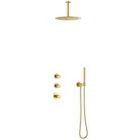 Damixa Iris XS2 brusesæt, vandbesparende, børstet messing