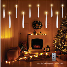 Veli Line flytende kronelys, batteri, 10-pk