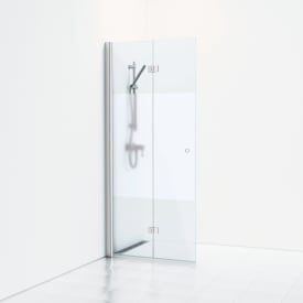 Svedbergs Skoga dusjvegg, foldedør, 87 cm, halvfrostet glass, alu matt profil