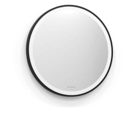 Svedbergs Ista spejl med lys, touch, dæmpbar, Ø60 cm, sort