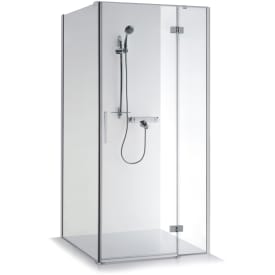 Brasta Nina Plus brusehjørne, 87,9x87,9 cm, højre, klart glas, krom profil