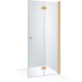 Brasta Simona brusedør, 77,3 cm, højre, klart glas, guld profil