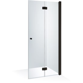 Brasta Simona brusedør, 77,3 cm, højre, klart glas, sort profil