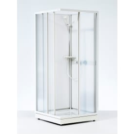 Contura Next NKH brusekabine 70x90 cm, hvidlakeret profil, mønstret styren glas