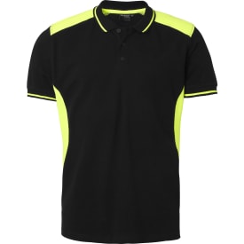 Top Swede polo T-shirt 213, Sort/Hi-Vis Gul, 2XL