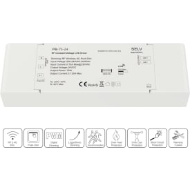 driver 24V 75W dimbar RF 24GHz PUSH-dimming AC/DK-adapter