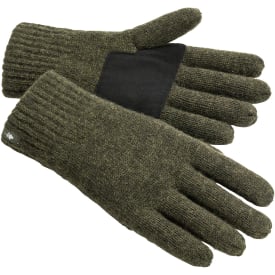 Pinewood strikkede uldhandsker, Mossgreen melange, M-L