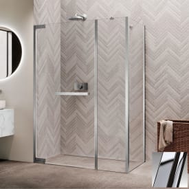 Novellini N180 F sidefastfelt for InLinea hjørne , 117,5-119,5 cm, klart glass, krom profil